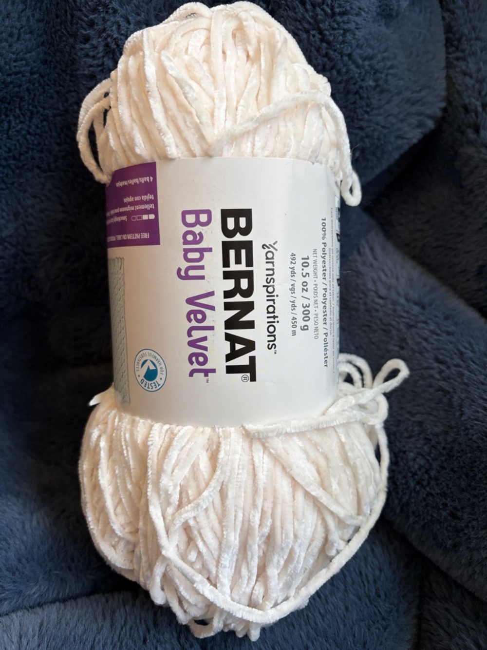 Bernat Baby Velvet Plush Yarn - warm white colour